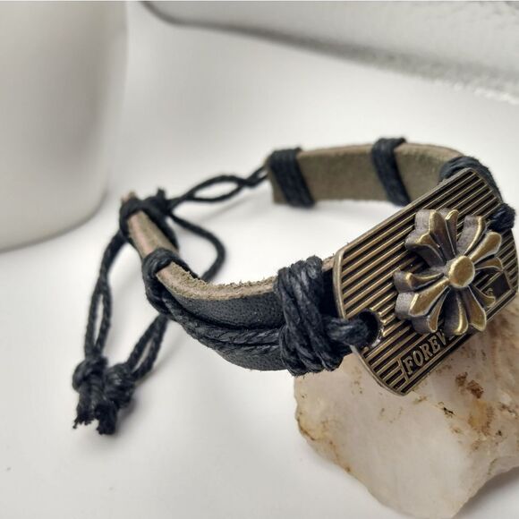 Leather bracelet‎ simplistic forever love unisex - Picture 3 of 3